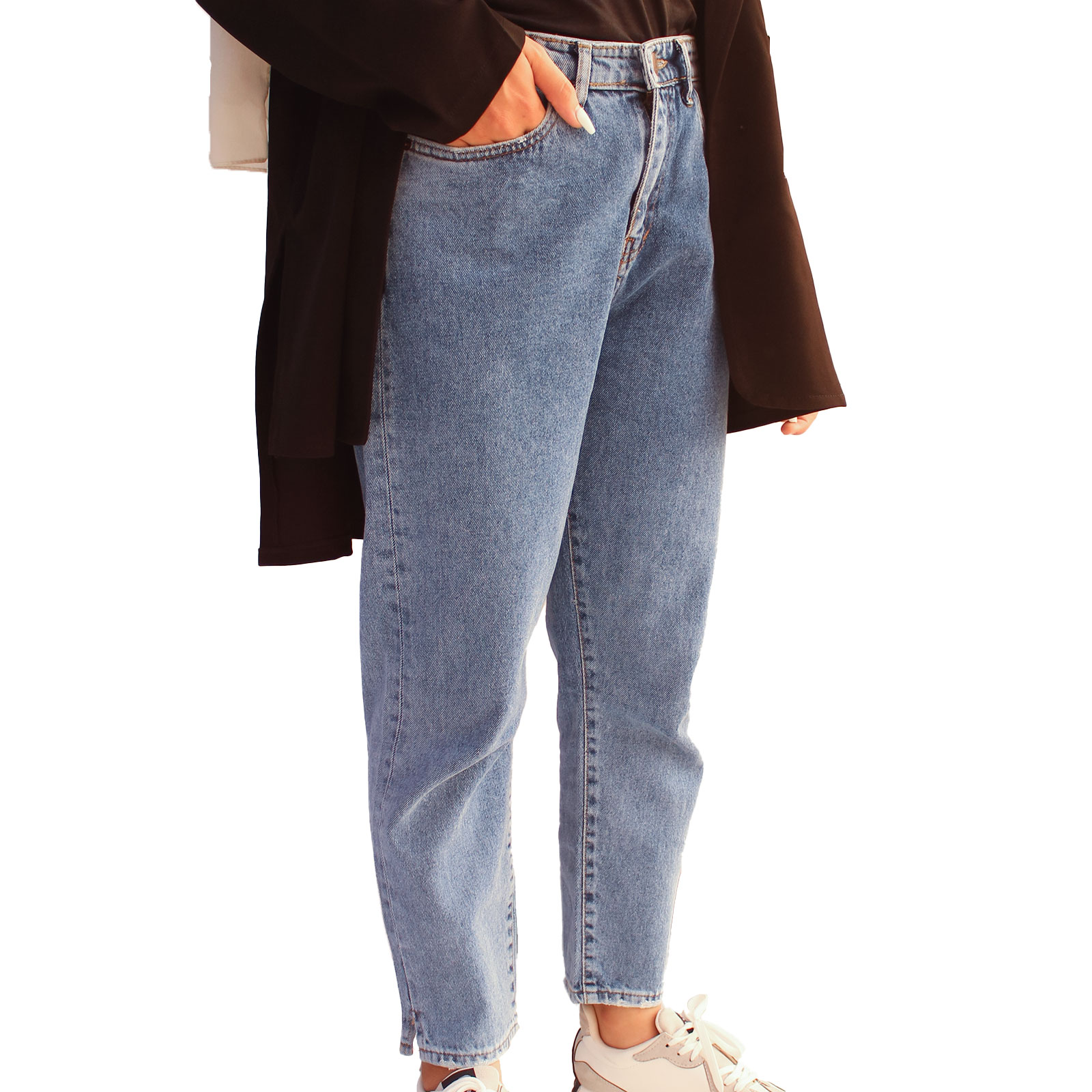 شلوار جین زنانه مام استایل تری جینز مدل MMJ02