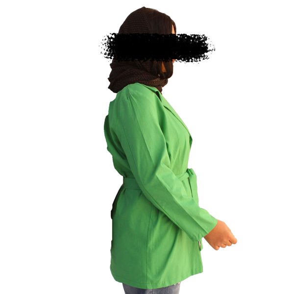مانتو زنانه لینن سبز مدل SHM15