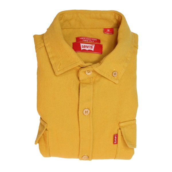 پیراهن کتان گرم بالا رنگ زرد مدل MMSH52
