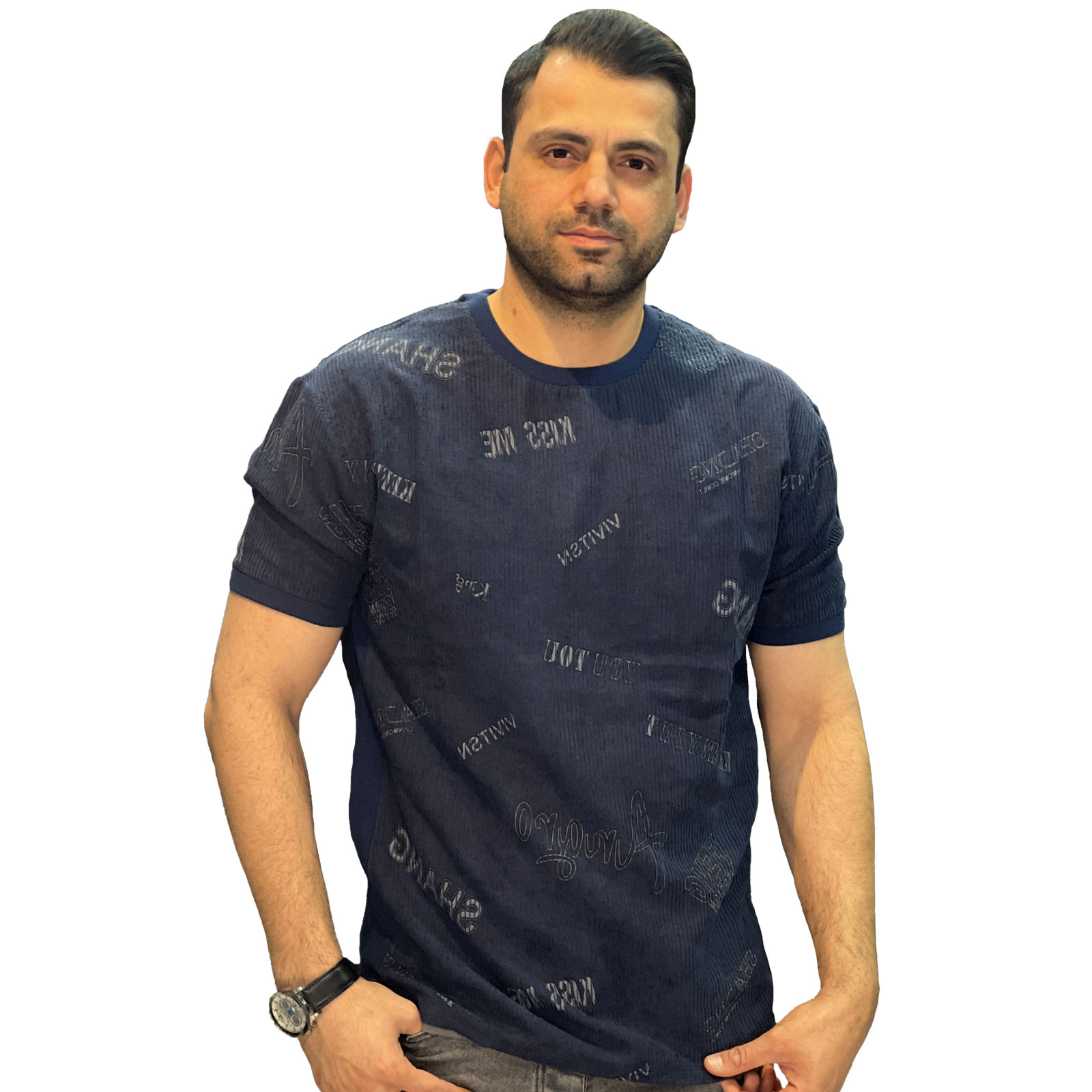 تی شرت مخمل کبریتی مردانه مدل MMT186