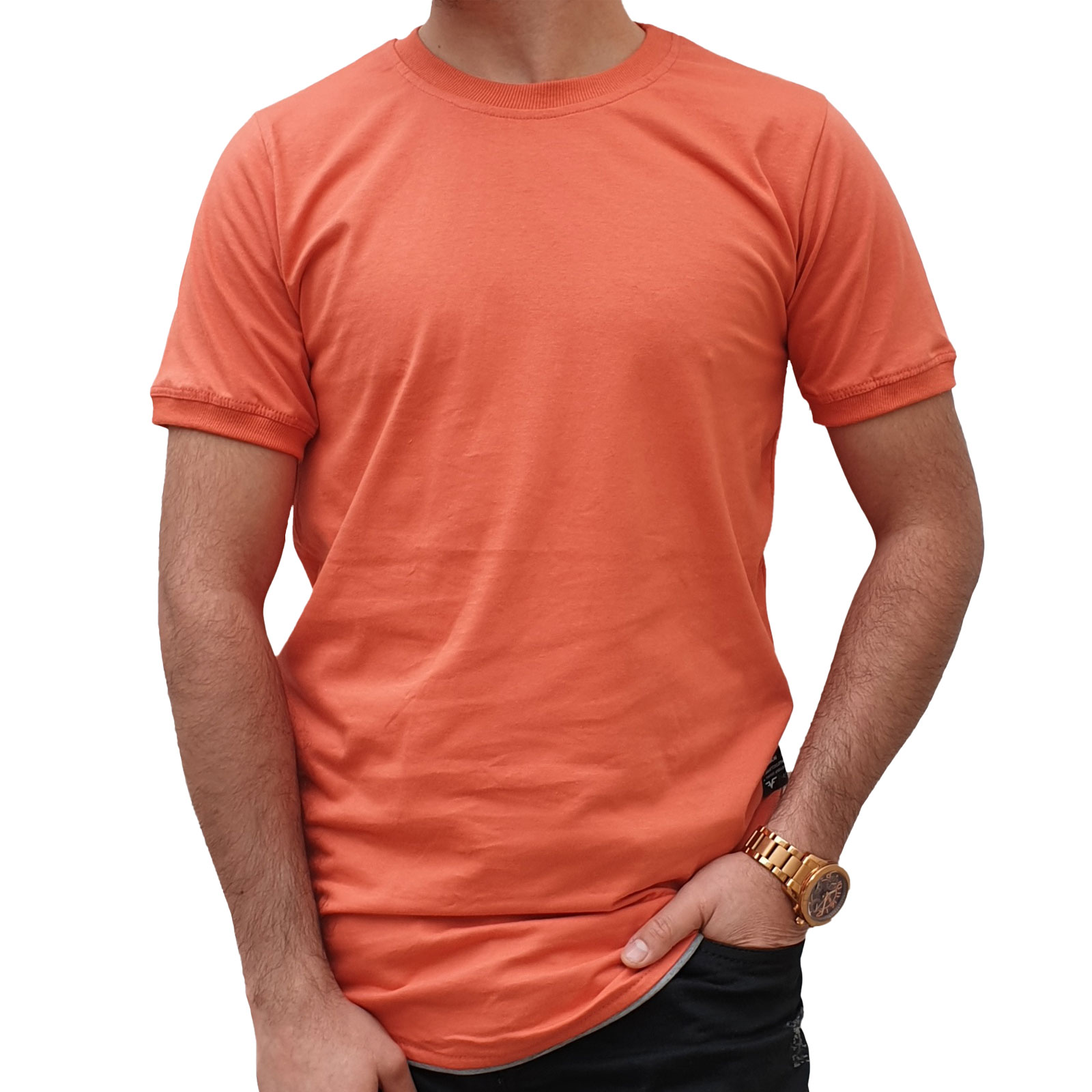 تی شرت ساده نخی مردانه مدل PRVT01
