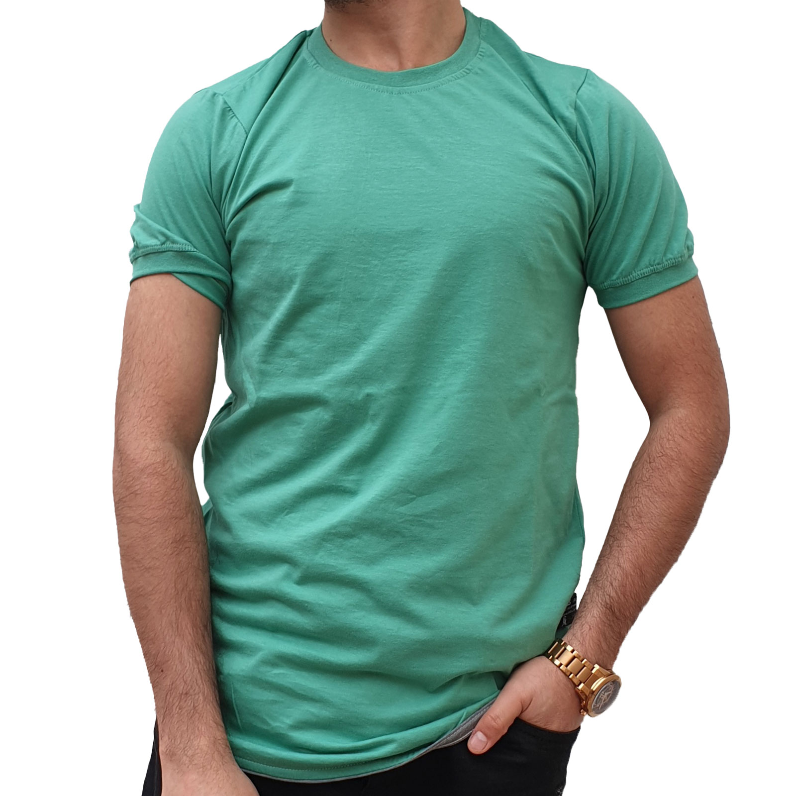 تی شرت ساده نخی مردانه مدل PRVT02